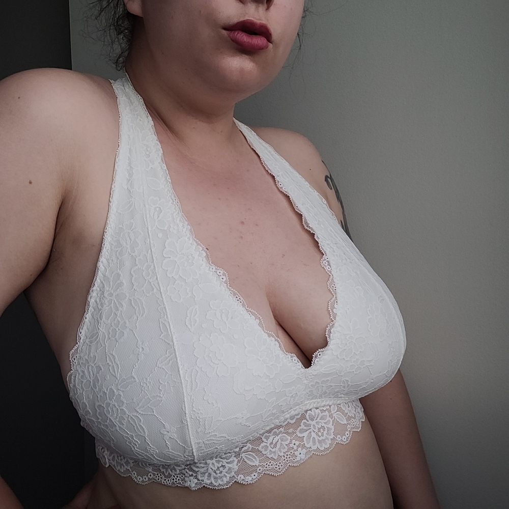 White XL Lace Bralette